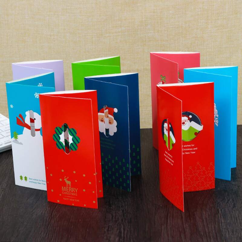 

1pc Random Christmas Greeting Card, Multicolor