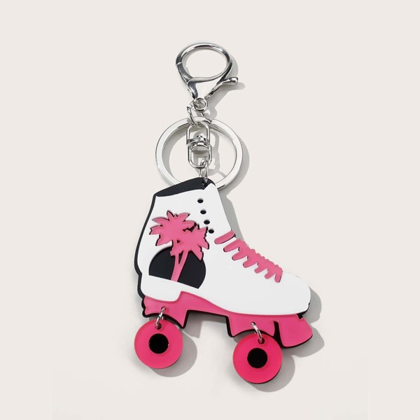

Roller Skates Design Bag Charm, Red and white