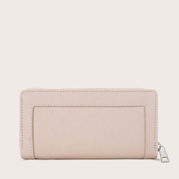 

Studded Decor Long Purse, Pink