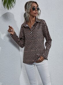 SHEIN VCAY Camisa con estampado - Multicolor - Ver 3