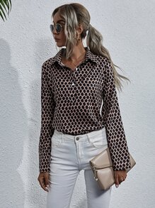 SHEIN VCAY Camisa con estampado - Multicolor - Ver 5