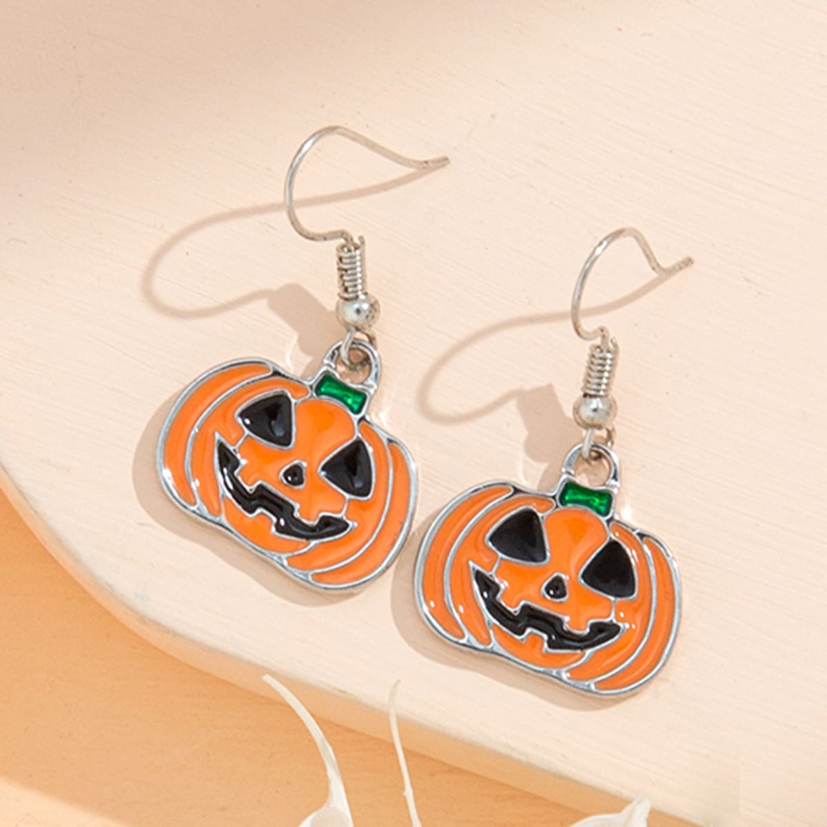 

Halloween Pumpkin Drop Earrings, Orange