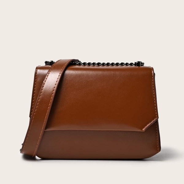 

Minimalist Flap Crossbody Bag, Brown