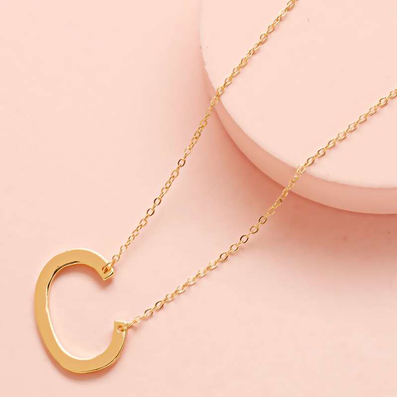 

Letter Charm Necklace, Gold