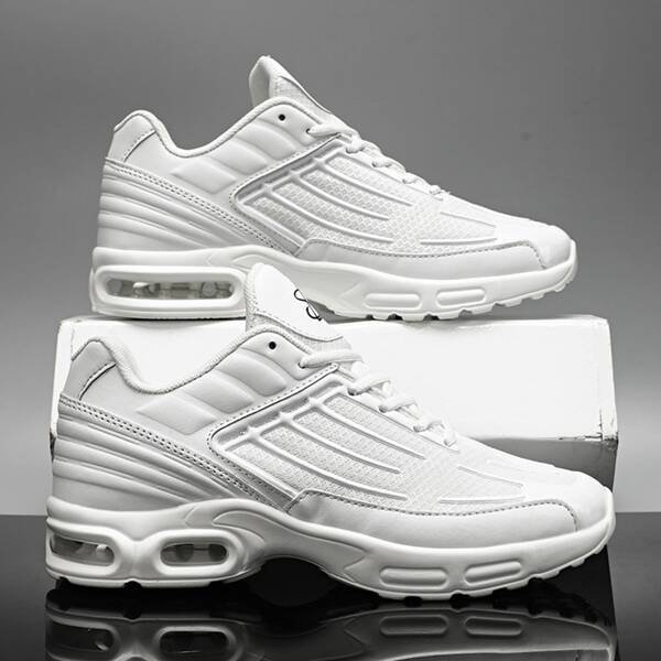 

Men Lace-up Front Chunky Sneakers, White