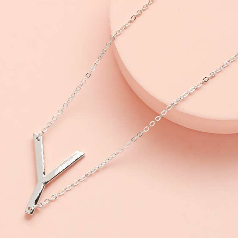 

Letter Charm Necklace, Silver