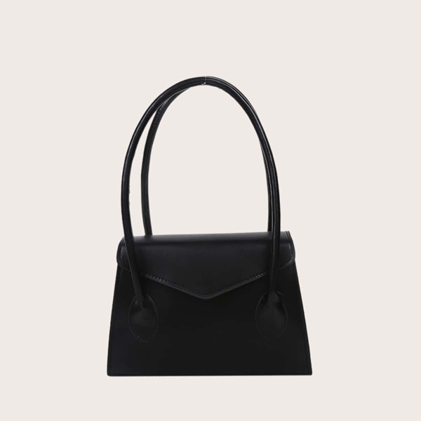 

Minimalist Flap Shoulder Bag, Black