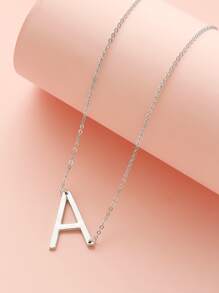 Collar con letra - Plateado - Ver 1