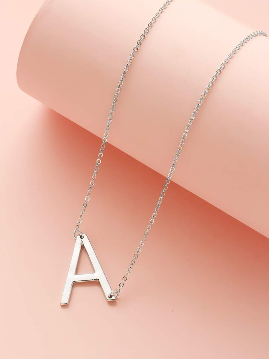 Collar con letra - Plateado - Ver 1