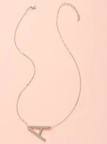 Collar con letra - Plateado - Ver 2