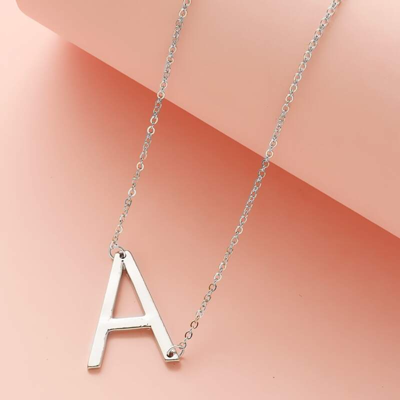 

Letter Charm Necklace, Silver