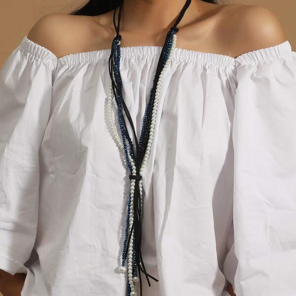 

Beaded Minimalist Necklace, Multicolor