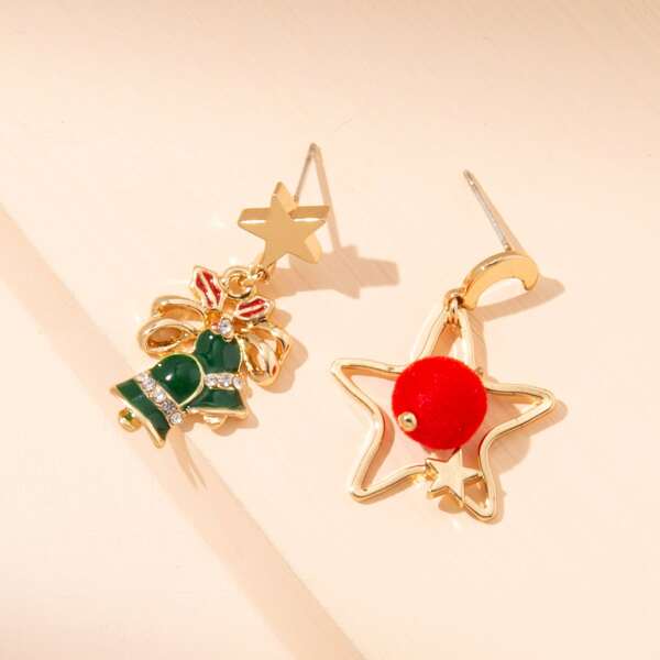

Christmas Bell Drop Earrings, Multicolor