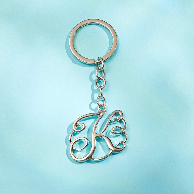 

Letter Pendant Keychain, Silver