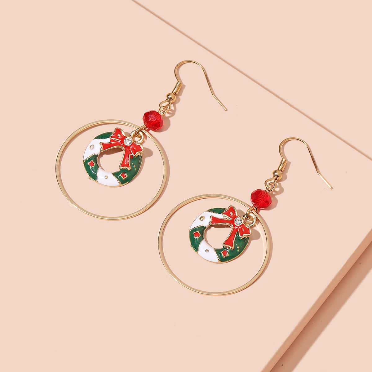 

Christmas Wreath Drop Earrings, Multicolor