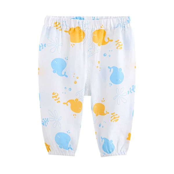 

Baby Unisex Cartoon Graphic Pants, White