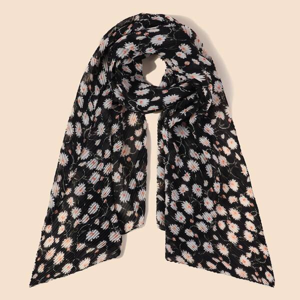 

Ditsy Floral Pattern Pleated Scarf, Multicolor