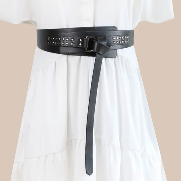 

Rivet Decor Belt, Black
