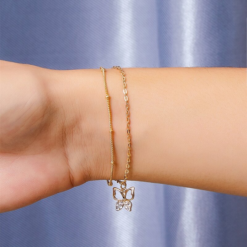 

Butterfly Chain Bracelet, Gold