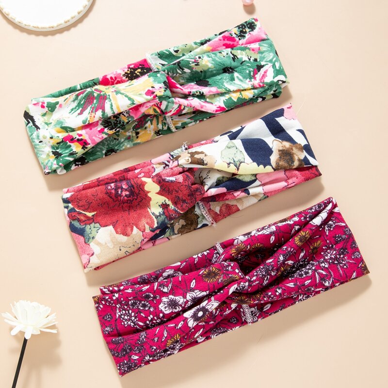 

3pcs Floral Pattern Headband, Multicolor