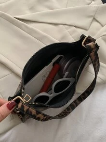 Leopard Print Shoulder Bag - Multicolor - View 4