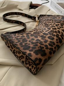 Leopard Print Shoulder Bag - Multicolor - View 5