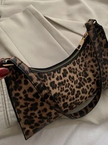 Leopard Print Shoulder Bag - Multicolor - View 6