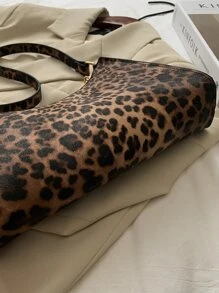 Leopard Print Shoulder Bag - Multicolor - View 7