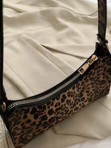 Leopard Print Shoulder Bag - Multicolor - View 8