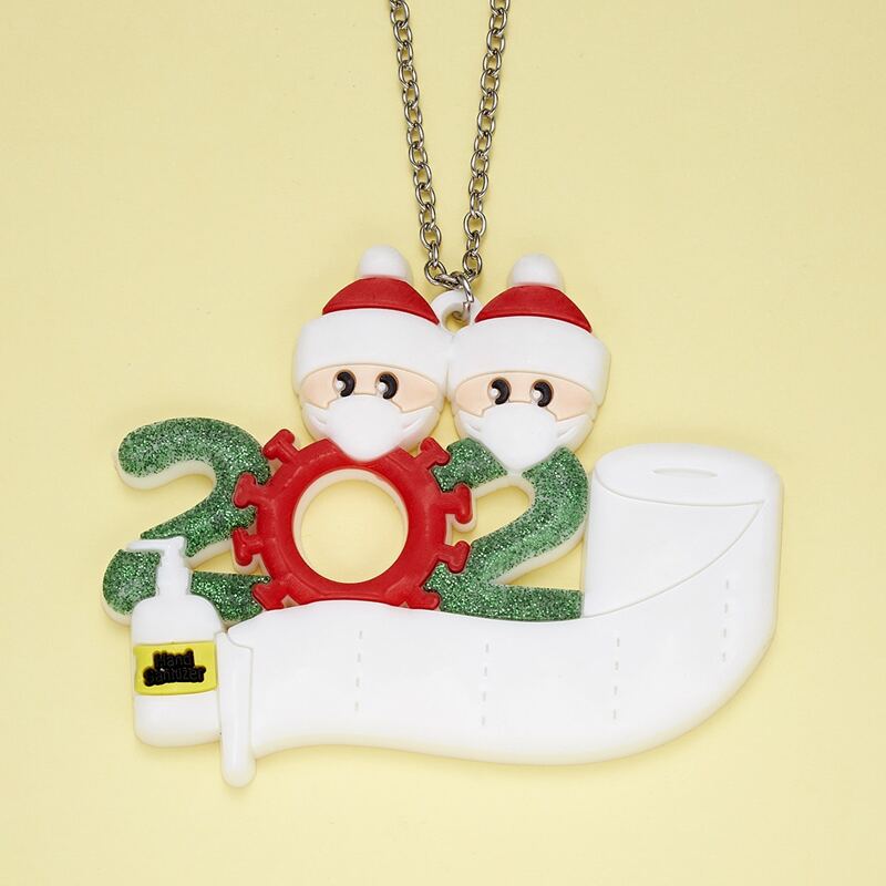 

Christmas Santa Claus Charm Necklace, Multicolor