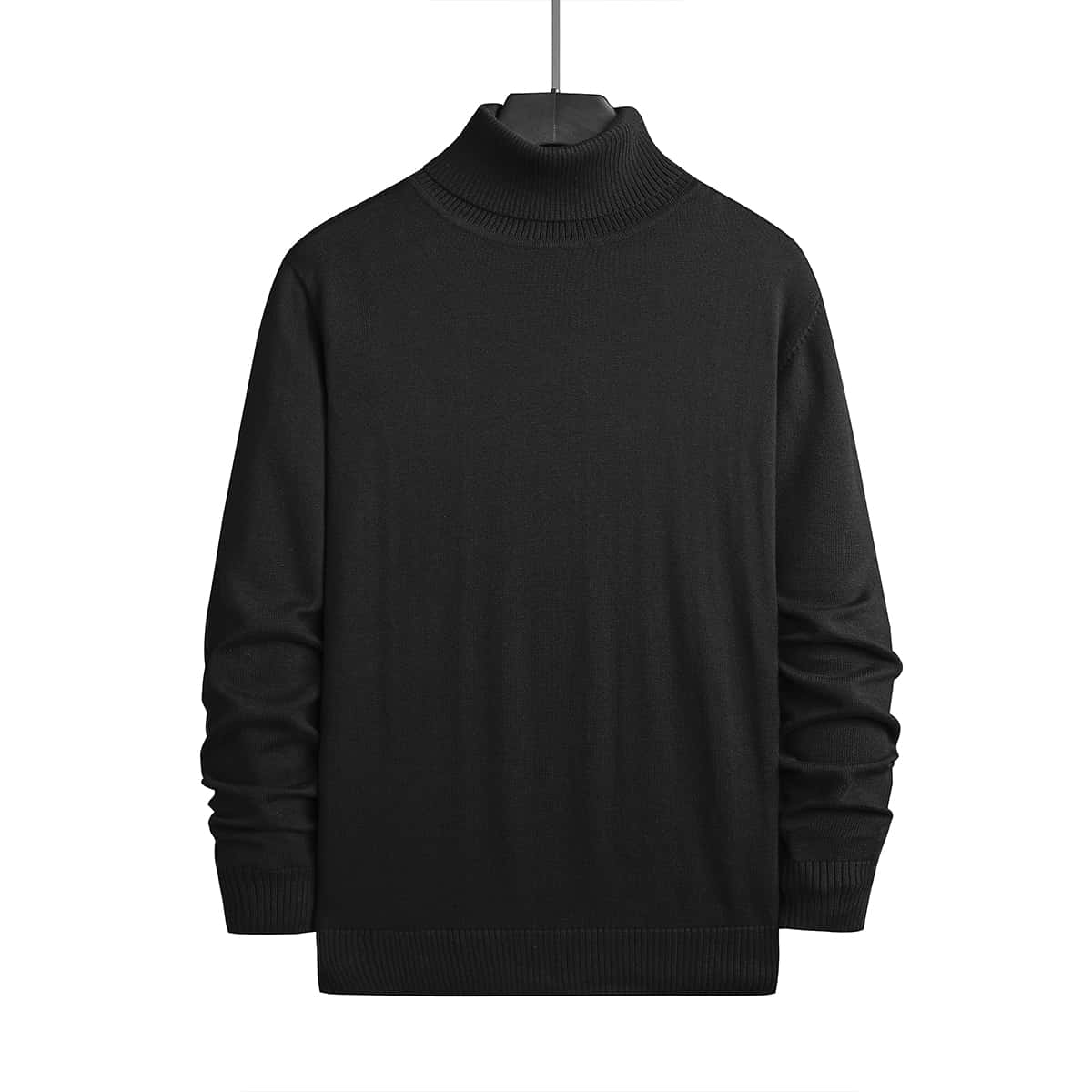 

Guys Turtleneck Solid Sweater, Black