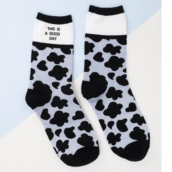 

Slogan Graphic Socks, Multicolor