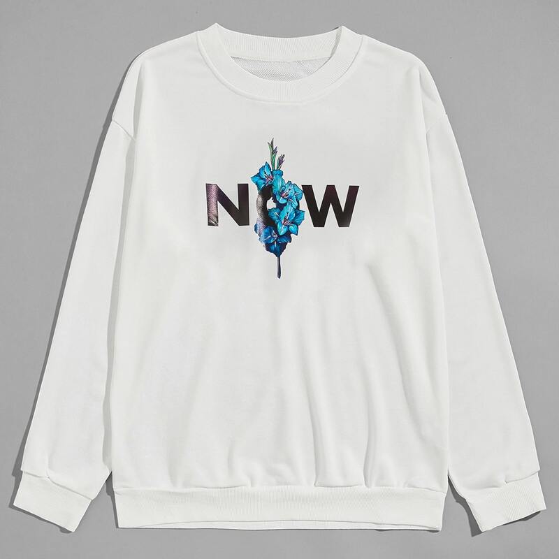 

Guys Letter Rose Graphic Sweatshirt, White