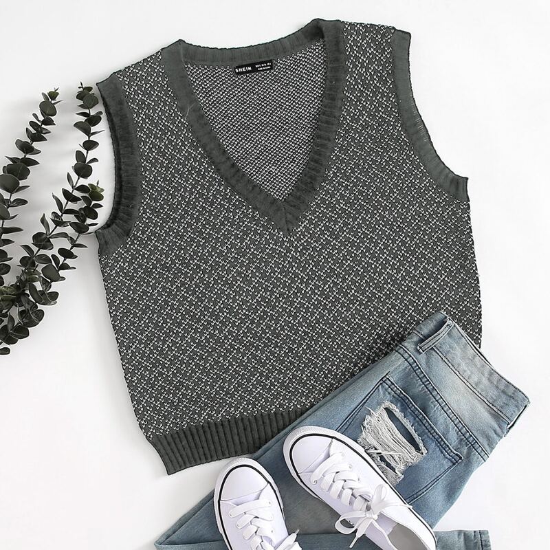 

V Neck Sweater Vest, Grey