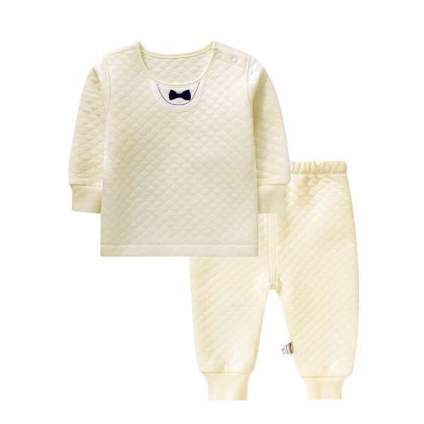 

Baby Unisex Bow Front Top & Pants, Beige