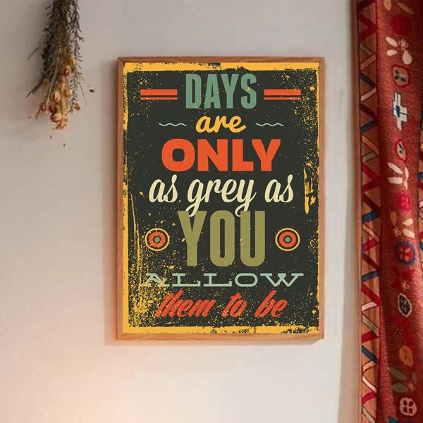 

Slogan Graphic Wall Painting Without Frame, Multicolor