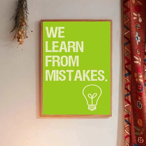 

Slogan Graphic Wall Painting Without Frame, Green
