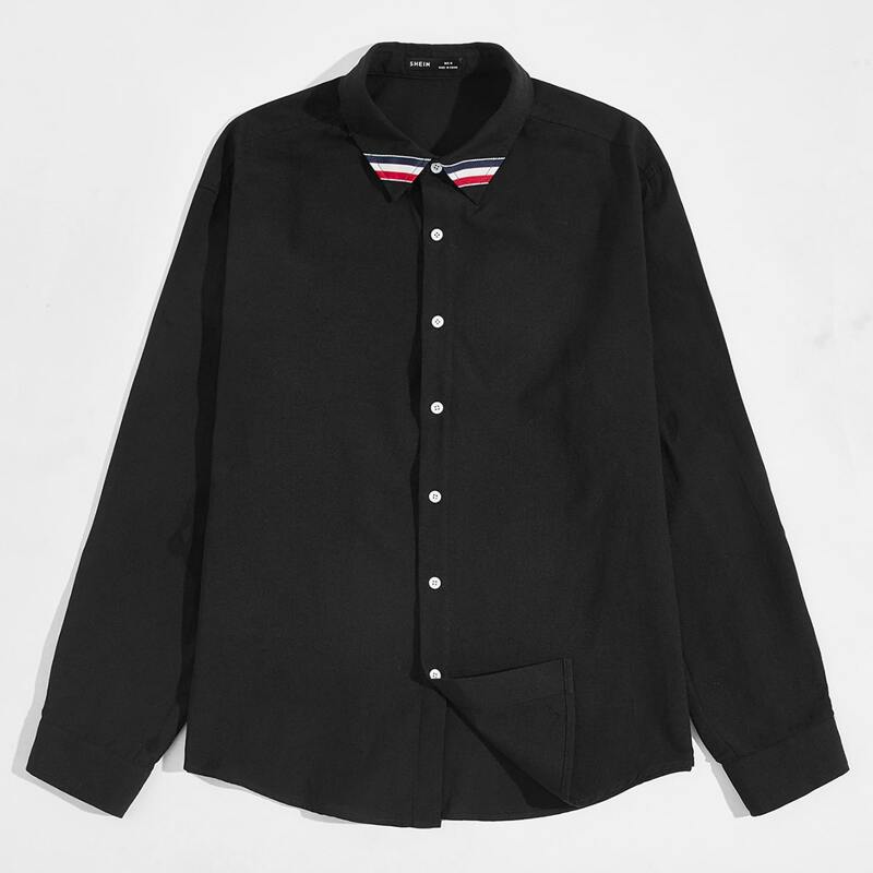 

Guys Button Front Fitted Shirt, Black