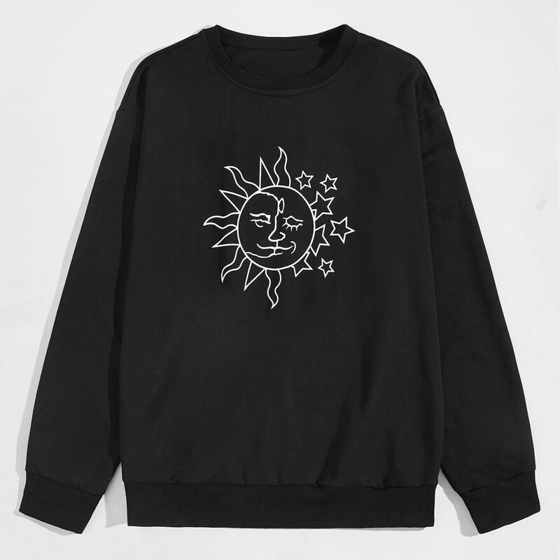 

Guys Graphic Print Sweatshirt, Black
