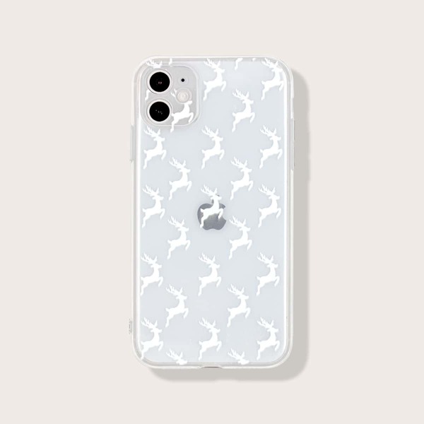 

Прозрачный чехол для iPhone с узором оленя