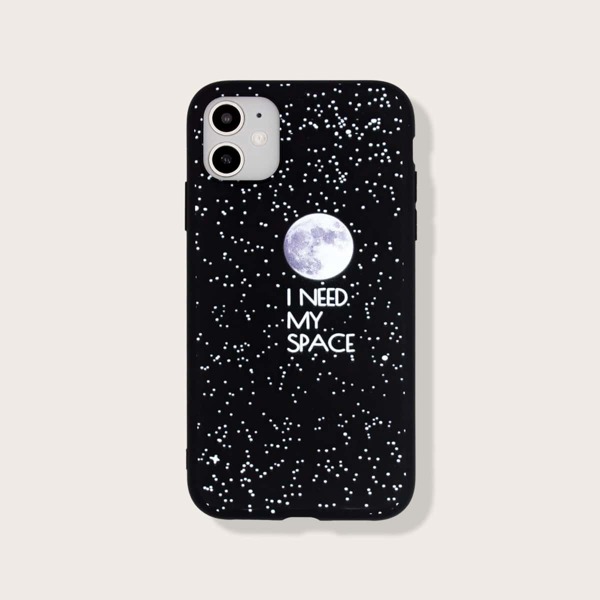 

Moon Pattern iPhone Case, Black and white