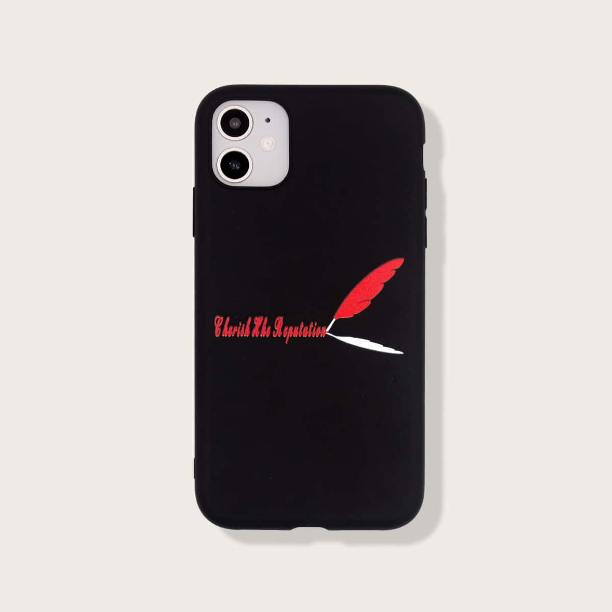 

Feather Pattern iPhone Case, Black