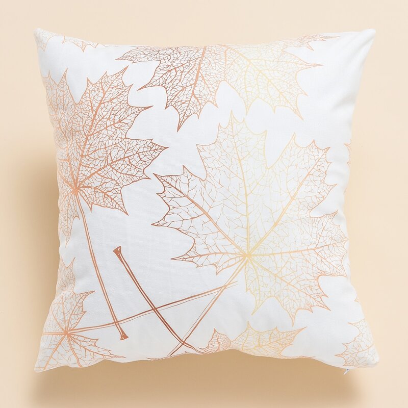 

Leaf Pattern Cushion Cover Without Filler, White