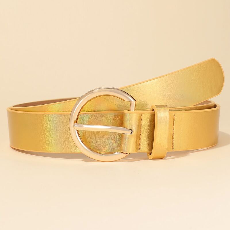 

Metallic Buckle Belt, Gold