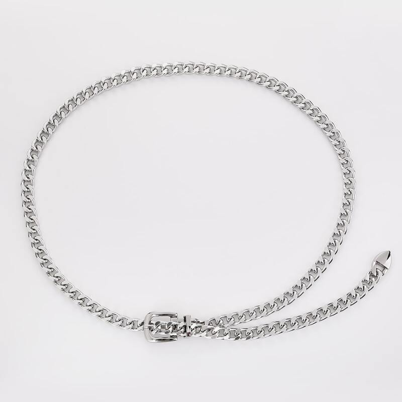 

Chain Buckle Belt, Silver