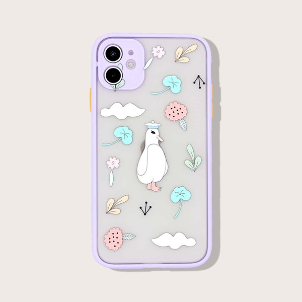 

Contrast Frame Cartoon Graphic iPhone Case, Multicolor
