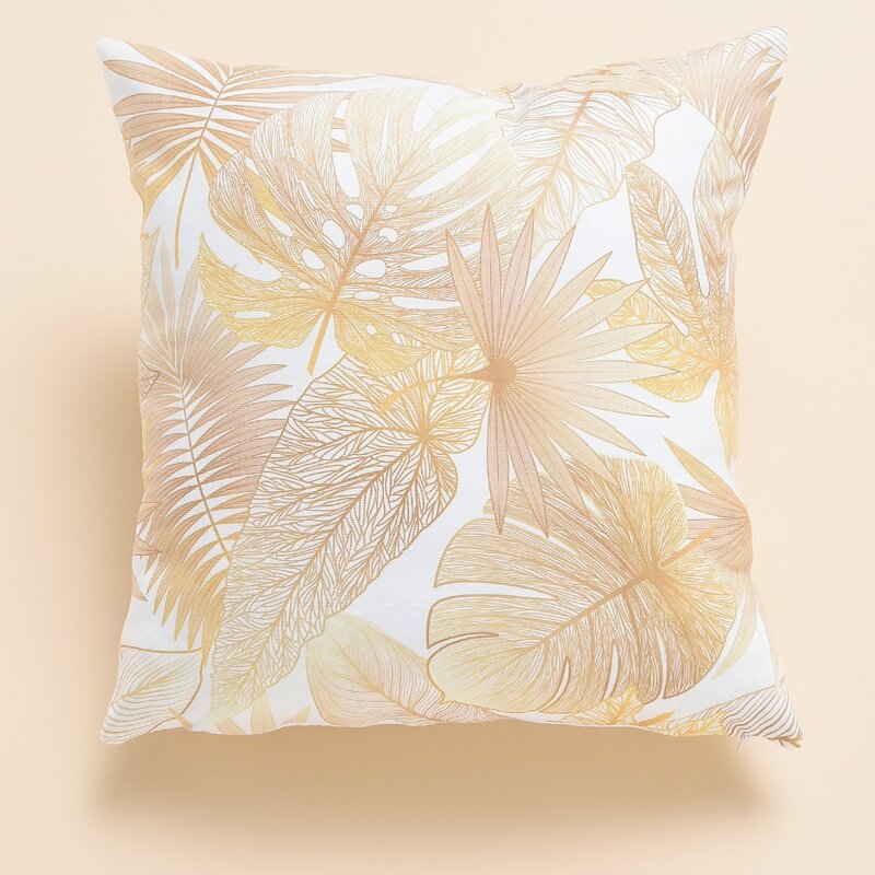 

Leaf Pattern Cushion Cover Without Filler, Multicolor