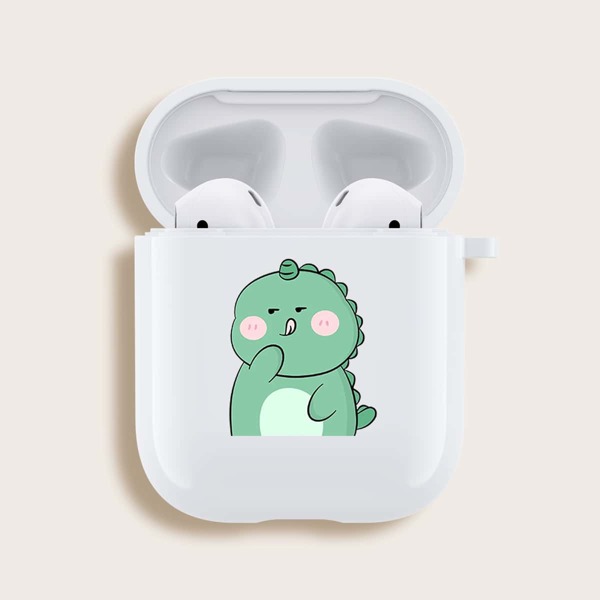 

Dinosaur Pattern Airpods Case, White
