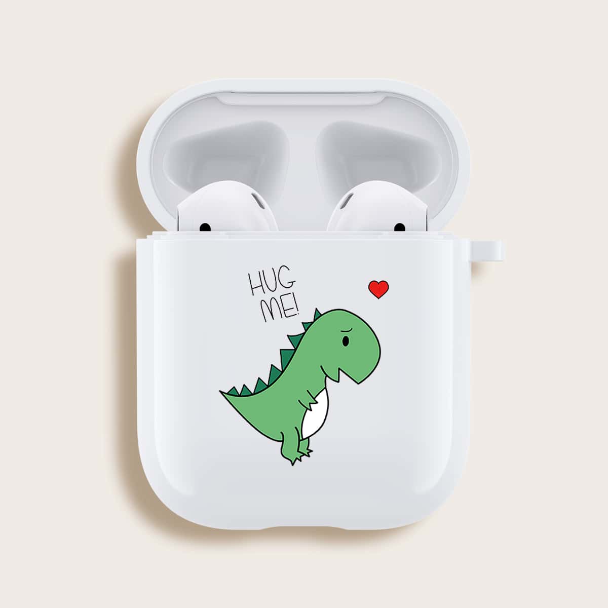 

Dinosaur Pattern Airpods Case, White