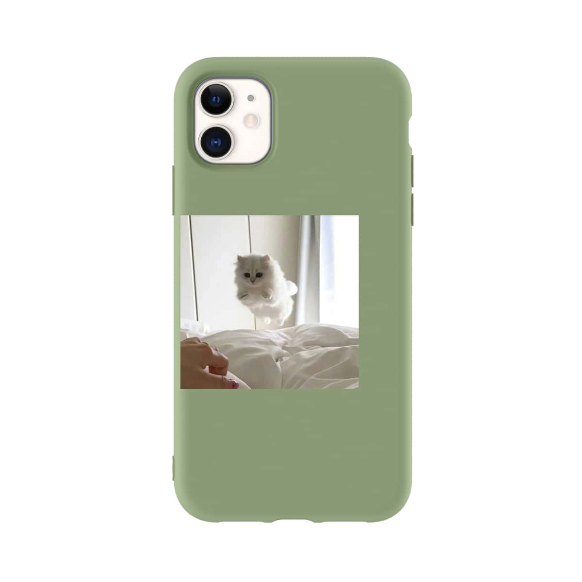 

Cute Cat iPhone Case, Green